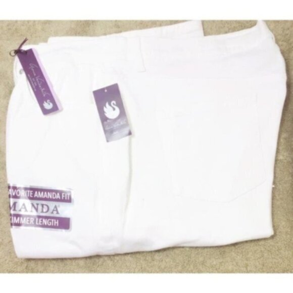 Gloria Vanderbilt Womens White High Rise Skimmer Capris Jeans Plus Sz 24 W New - Picture 3 of 8